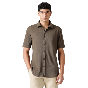 Slim Fit Cotton Blend Stretch Textured Pattern