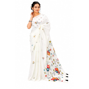 Women’s Soft Linen Cotton Printed Saree