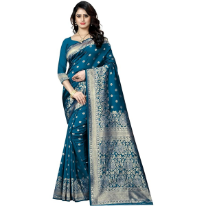 Women's Pure Soft Silk Saree With Blouse Piece For Wedding