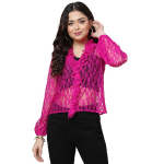 Self Design Ruffles Lace Wrap Top
