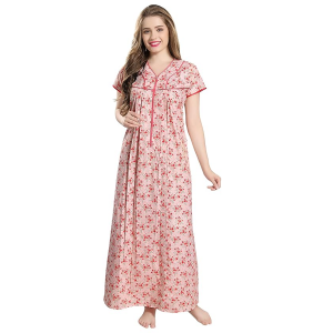 Women's Cotton Printed Feeding Nursing Maternity Nighty