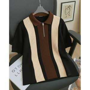 Premium Textured Self-Design Half Sleeve T-Shirt for Men