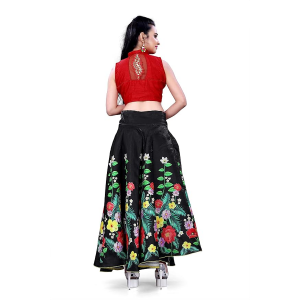 Printed Women's Satin Silk Lehenga