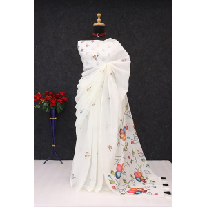 Women’s Soft Linen Cotton Printed Saree