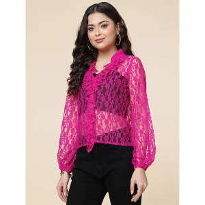 Self Design Ruffles Lace Wrap Top