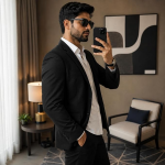 Men's Black Slim Fit Two-Piece Formal Suit