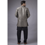 Men's Woven Printed Cotton Jacuqard Kurta Pajama Jacket
