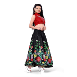Printed Women's Satin Silk Lehenga