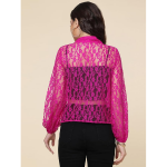 Self Design Ruffles Lace Wrap Top