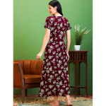 Women Cotton Printed Maternity Feeding Maxi Maternity Nighty