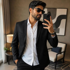 Men's Black Slim Fit Two-Piece Formal Suit