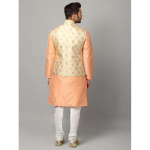 Men's Silk Blend Kurta Churidar Pyjama with Stylish Nehru Jacket