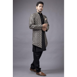 Men's Woven Printed Cotton Jacuqard Kurta Pajama Jacket