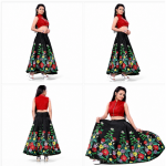 Printed Women's Satin Silk Lehenga