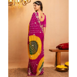 Women's Printed Saree with Embroidered Scalloped Border