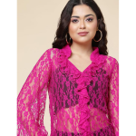 Self Design Ruffles Lace Wrap Top